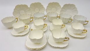 Set of six early 20th century The Foley China tea cups and saucers,