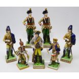 Five Capodimonte Napoleonic Military Figures,