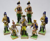 Five Capodimonte Napoleonic Military Figures,