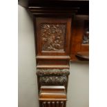 Late Victorian carved mahogany fire surround, W163cm, H140cm (W100cm,