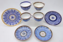 'Royal Lily' pattern ceramics including; Flight & Barr Worcester cup & saucer c1792-1804,