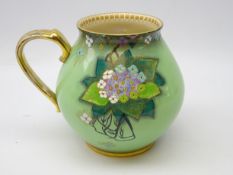 Carlton Ware 'Lace Cap Hydrangea' pattern jug c1930,