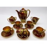 1930's Carlton Ware 'Rouge Royale' coffee set for six (15) Condition Report <a