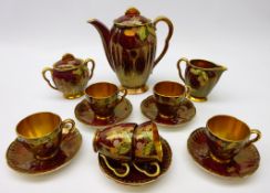 1930's Carlton Ware 'Rouge Royale' coffee set for six (15) Condition Report <a