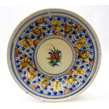 Mid 19th century continental Faience charger,