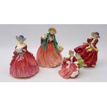 Four Royal Doulton figures, 'Lydia' HN 1908, 'Top O The Hill' HN 1834,