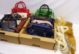 Green leather Radley handbag, Fiorelli, Carvela, Charles & Keith and other hand bags,