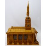 20th century match stick model of a cathedral,