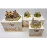 Four Lilliput Lane models; 'The King's Arms', 'Old Mother Hubbard's',