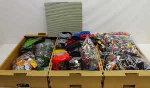 Collection of Lego including; mixed lego bricks etc in bags, Lego Bionicle, Lego boards,