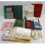 Quantity of British and World stamps loose and in albums and stock cards;