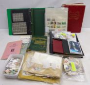 Quantity of British and World stamps loose and in albums and stock cards;