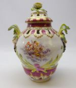 Late 19th/ early 20th century Berlin porcelain pot pourri vase and cover,