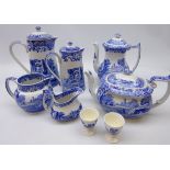 Spode England 'Italian' pattern tea and coffee ware comprising, teapot, coffee pot,