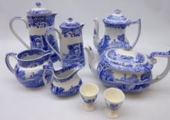 Spode England 'Italian' pattern tea and coffee ware comprising, teapot, coffee pot,