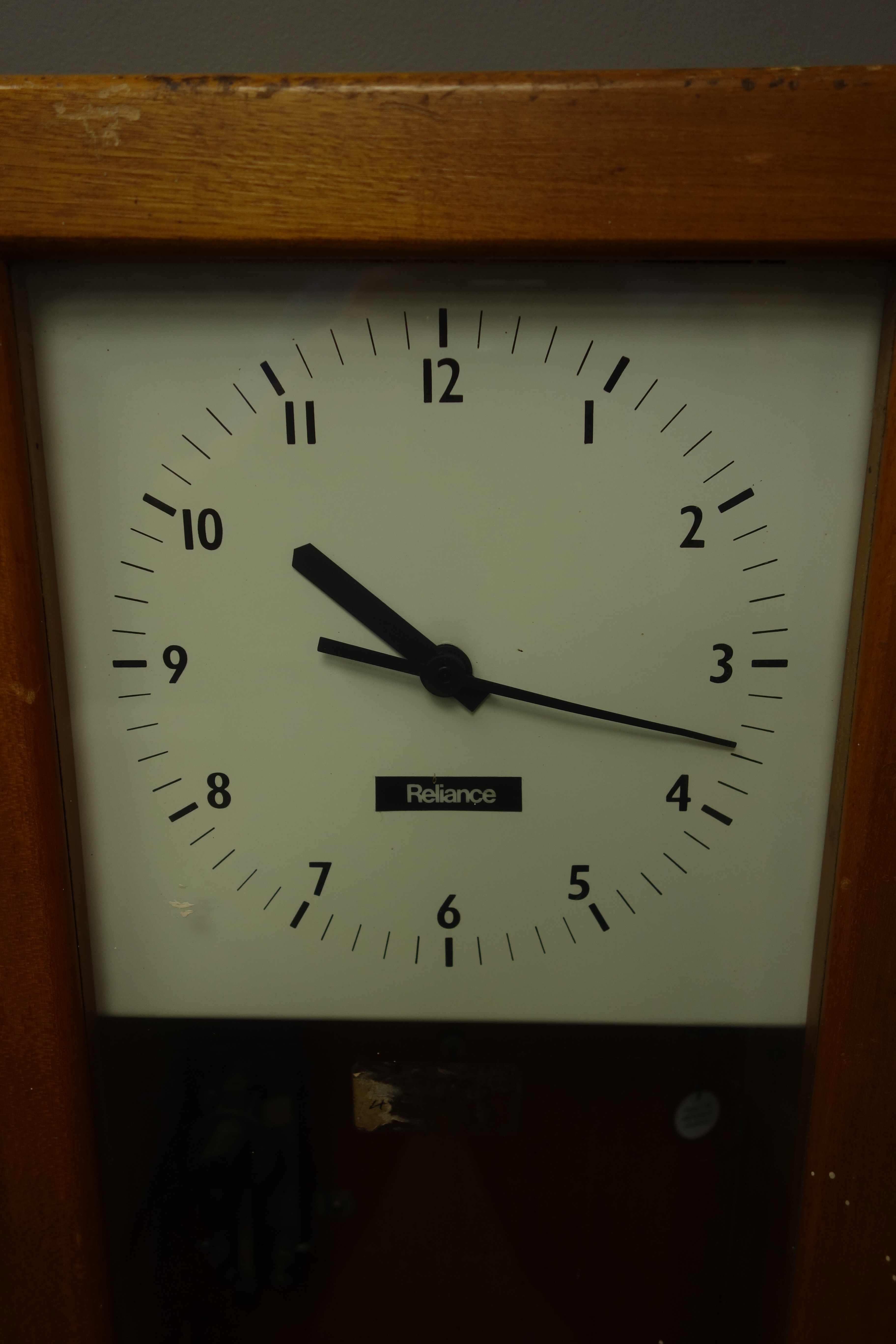 Gents' of Leicester teak cased electric master clock with pendulum, enclosed by glazed door, - Image 2 of 2