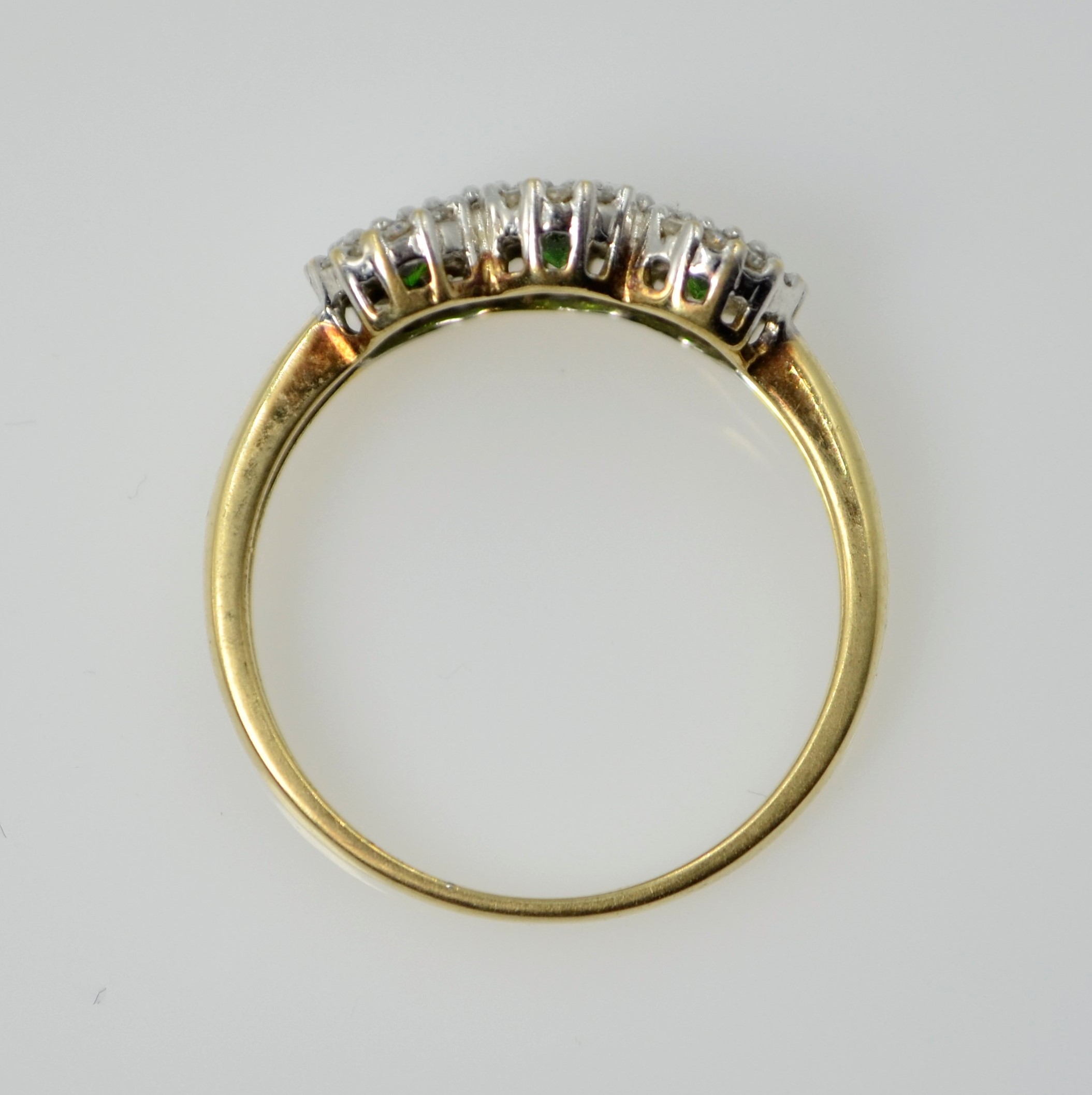 Two gold green tourmaline cluster rings hallmarked 9ct Condition Report Both size - Image 3 of 3