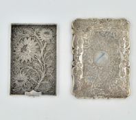 Victorian silver card case, Birmingham 1876,