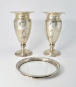 Pair of silver vases by Deakin & Francis Ltd,