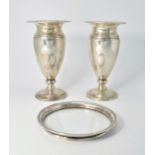 Pair of silver vases by Deakin & Francis Ltd,