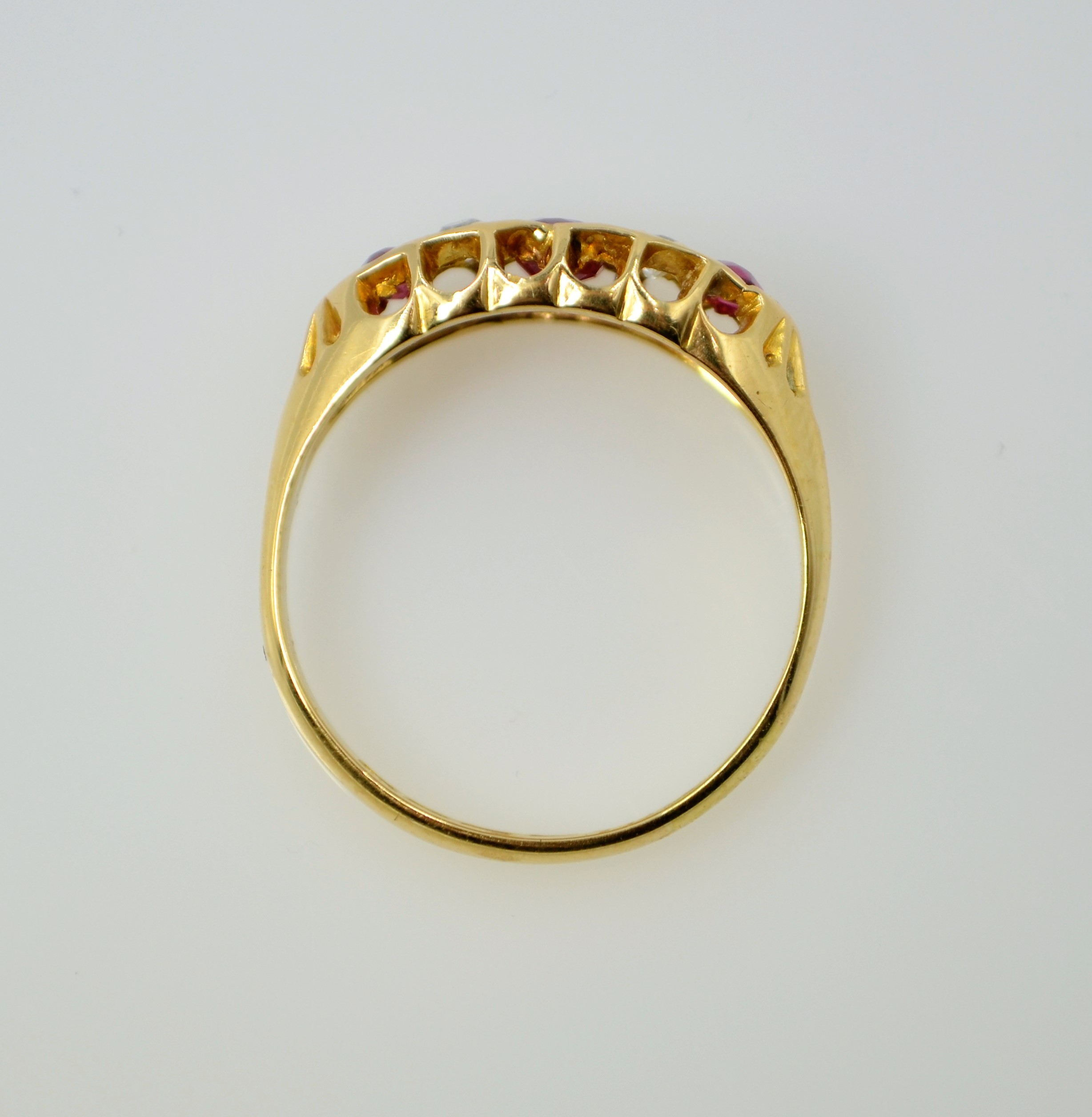 Ruby and diamond 18ct gold ring, Birmingham 1911 Condition Report 2. - Image 3 of 3