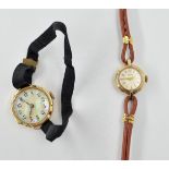 Two 9ct gold wristwatches,