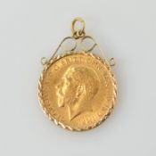1911 half sovereign in gold loose mount hallmarked 9ct Condition Report <a