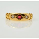 Edwardian 18ct gold diamond and stone set ring Sheffield 1909 Condition Report