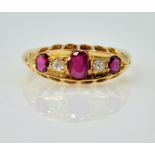 Ruby and diamond 18ct gold ring, Birmingham 1911 Condition Report 2.