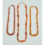 Three amber bead necklaces Condition Report <a href='//www.davidduggleby.
