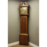 Late 18th century oak and mahogany banded longcase clock,