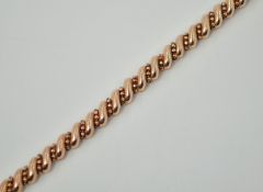 Rose gold on silver fancy link bracelet stamped 925 Condition Report <a