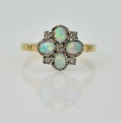 Gold-plated opal set ring stamped 925 Condition Report size P<a href='//www.