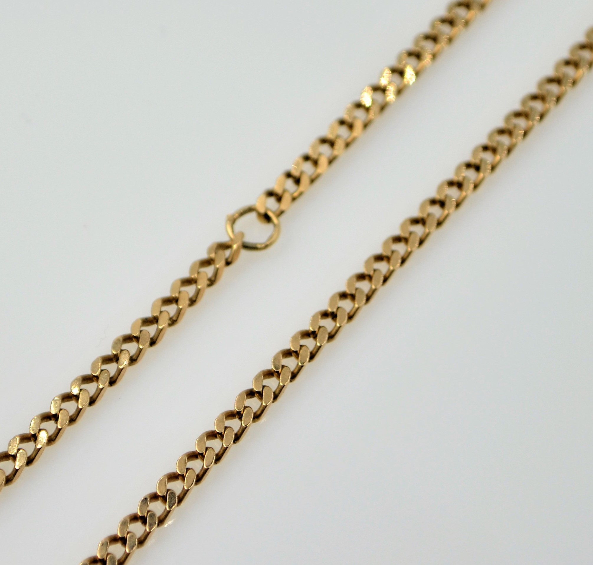 Gold flattened chain necklace hallmarked 9ct approx 12. - Image 2 of 2