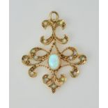 Gold opal pendant hallmarked 9ct Condition Report <a href='//www.davidduggleby.