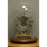 20th century Gothic style brass skeleton clock,