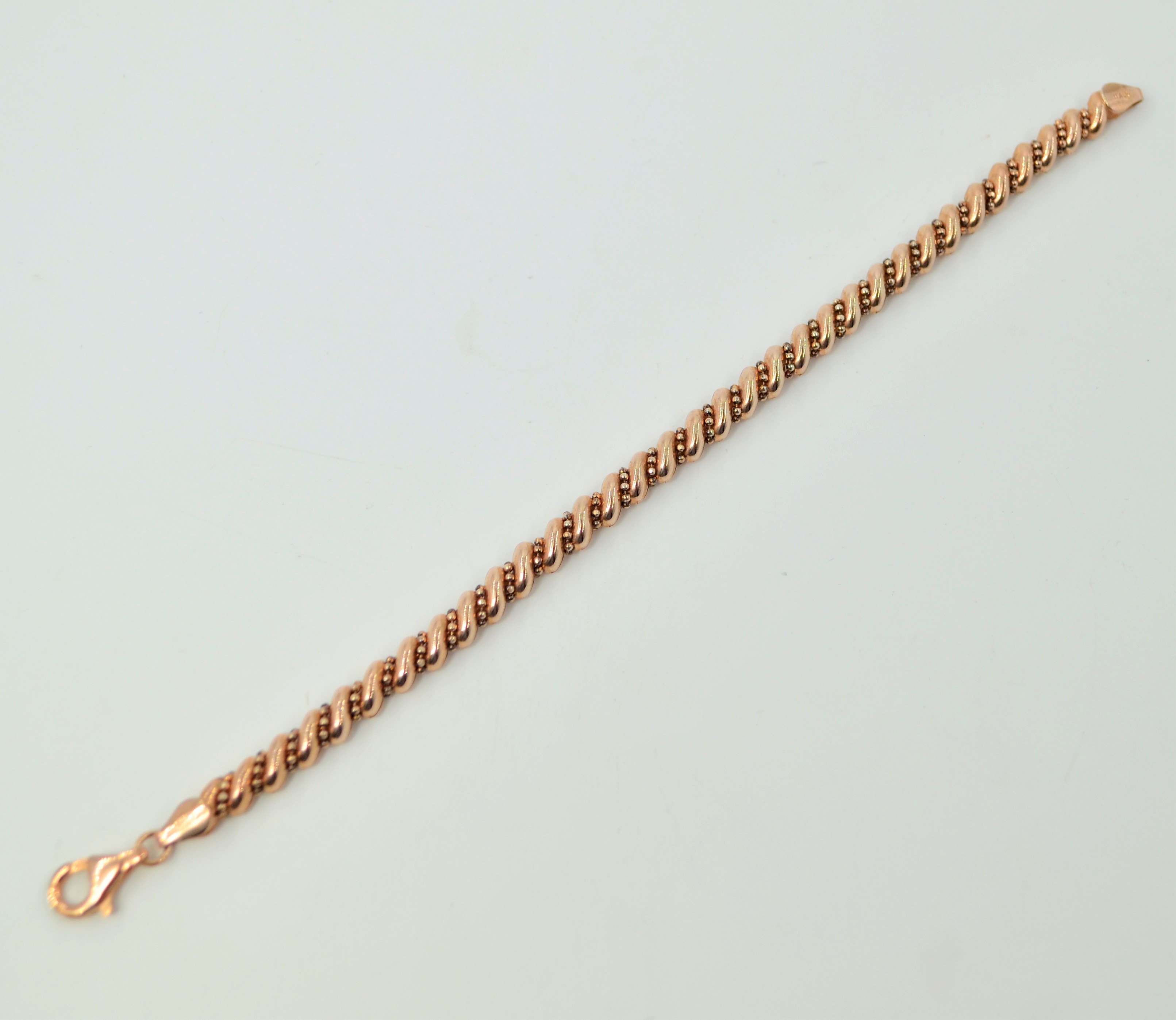 Rose gold on silver fancy link bracelet stamped 925 Condition Report <a - Image 2 of 2