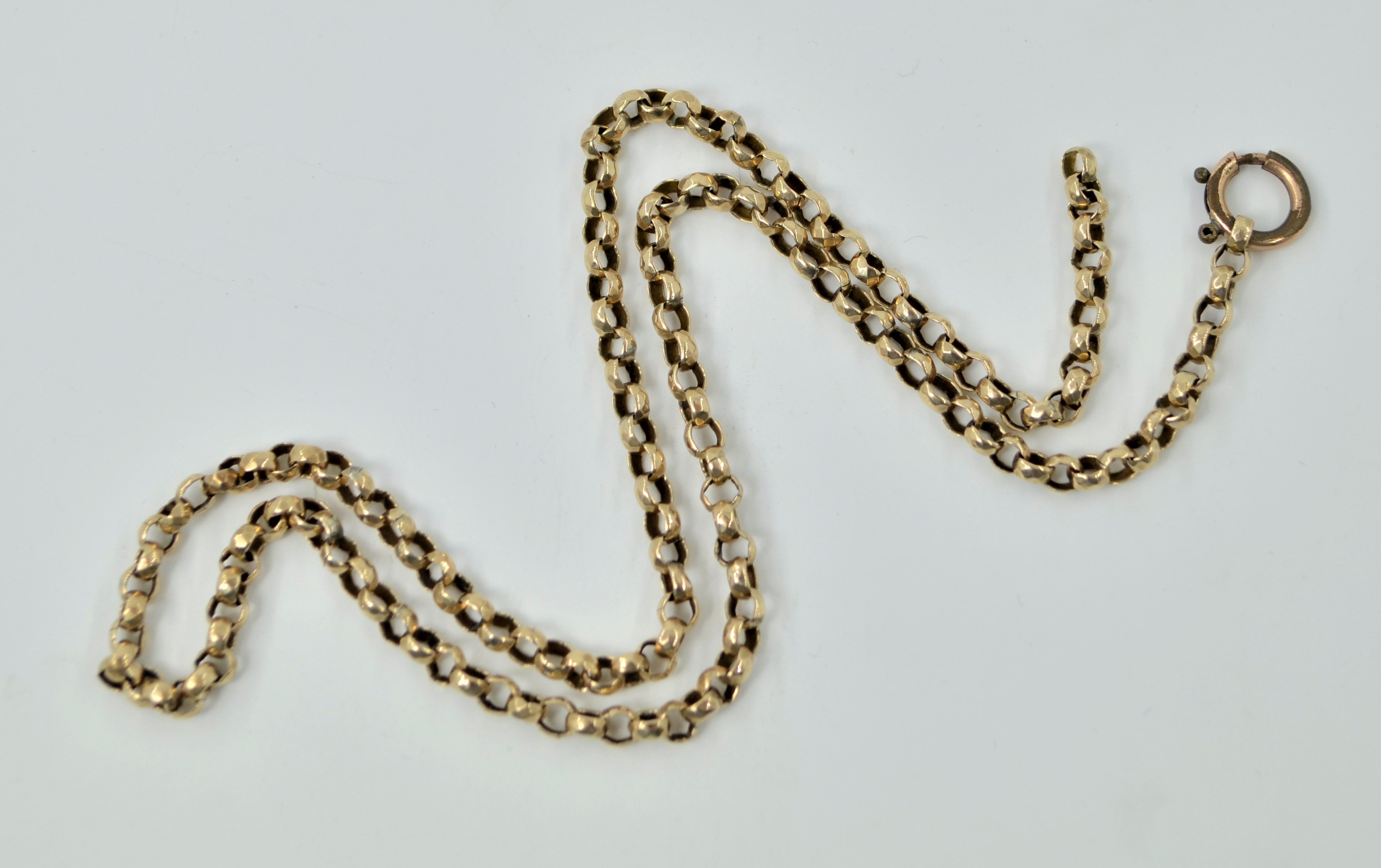 Victorian part 9ct gold belcher chain approx 11.