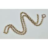 Victorian part 9ct gold belcher chain approx 11.