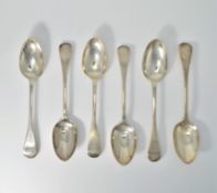 Set of six Victorian silver dessert spoons,