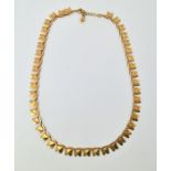 9ct gold fringe necklace stamped 375 approx 14.