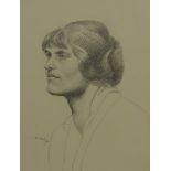 Derwent Lees NEAC (British 1885-1931): Bust Portrait of a Young Woman, pencil signed and dated '12,