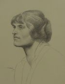 Derwent Lees NEAC (British 1885-1931): Bust Portrait of a Young Woman, pencil signed and dated '12,