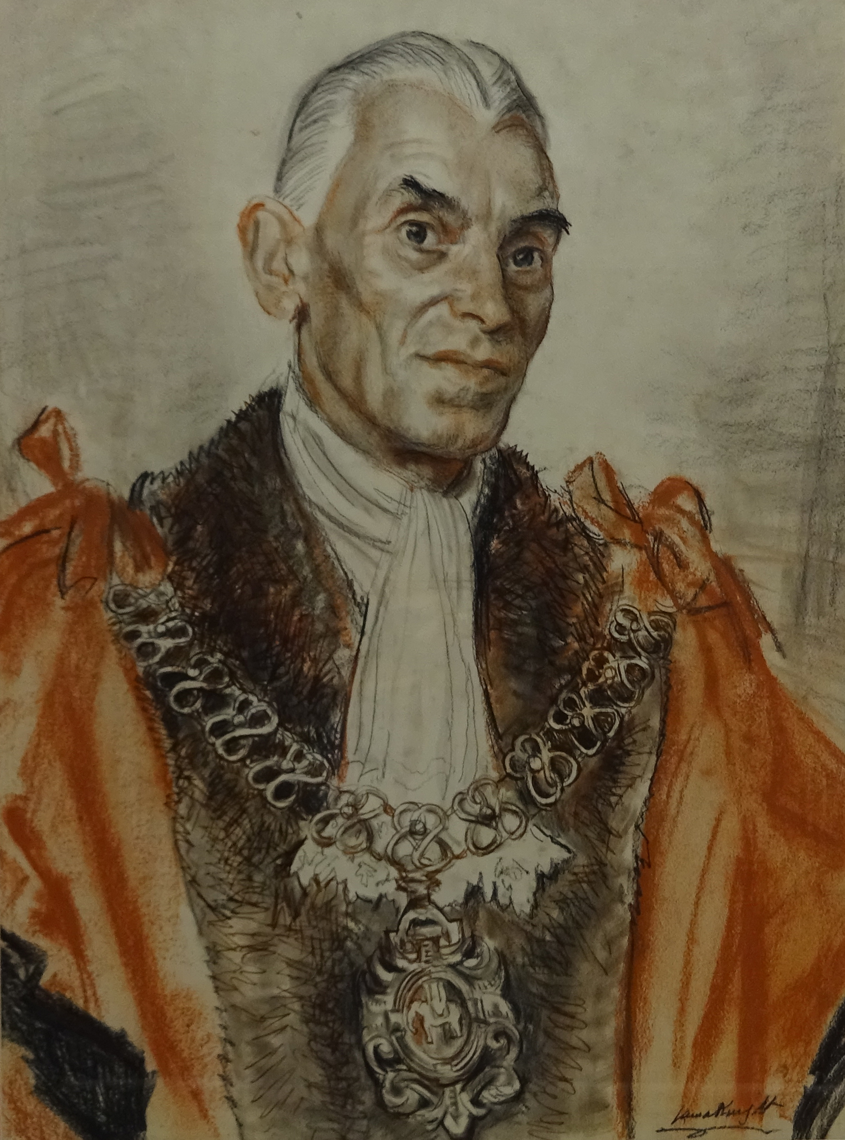 Dame Laura Knight RA (Staithes Group 1877-1970): William Hodgson Malcolm - Lord Mayor of Coventry