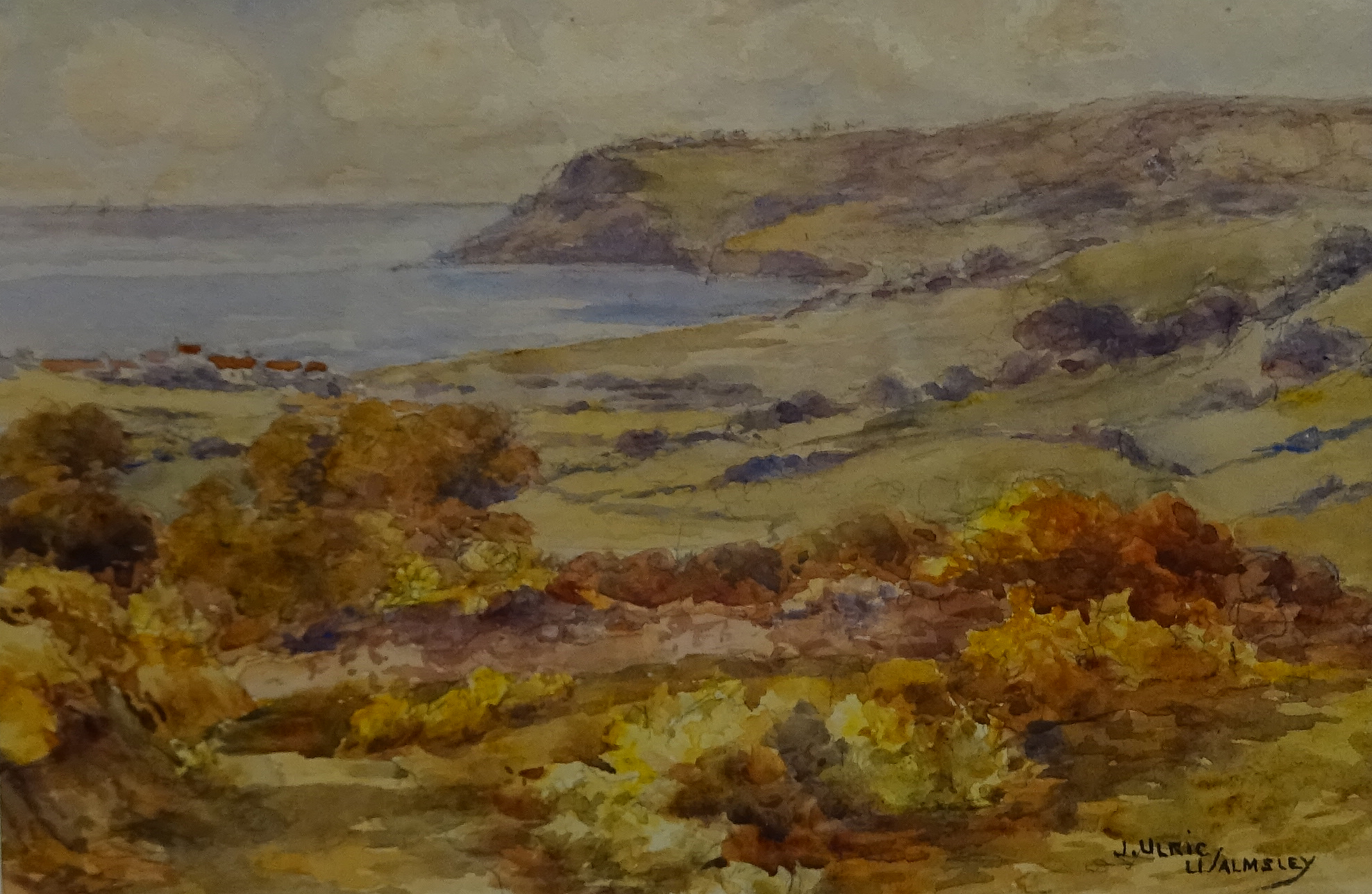 James Ulric Walmsley (British 1860-1954): Robin Hood's Bay from above Fylingthorpe and Stoupe Brow, - Image 4 of 4