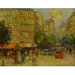 Jean Cordet (French 1910-?): 'Paris Boulevarde', oil on canvas signed,