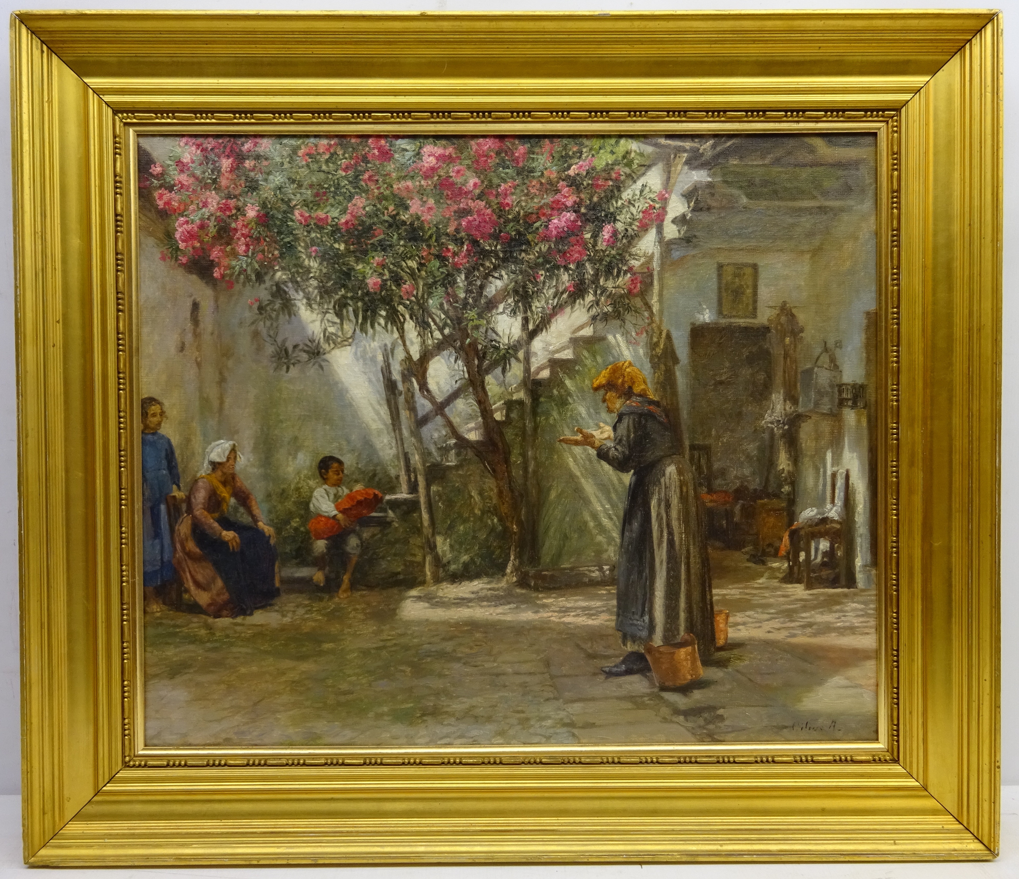 Cilius Johannes Konrad Andersen (Danish 1865-1913): Figures in a Mediterranean Courtyard, - Image 2 of 2