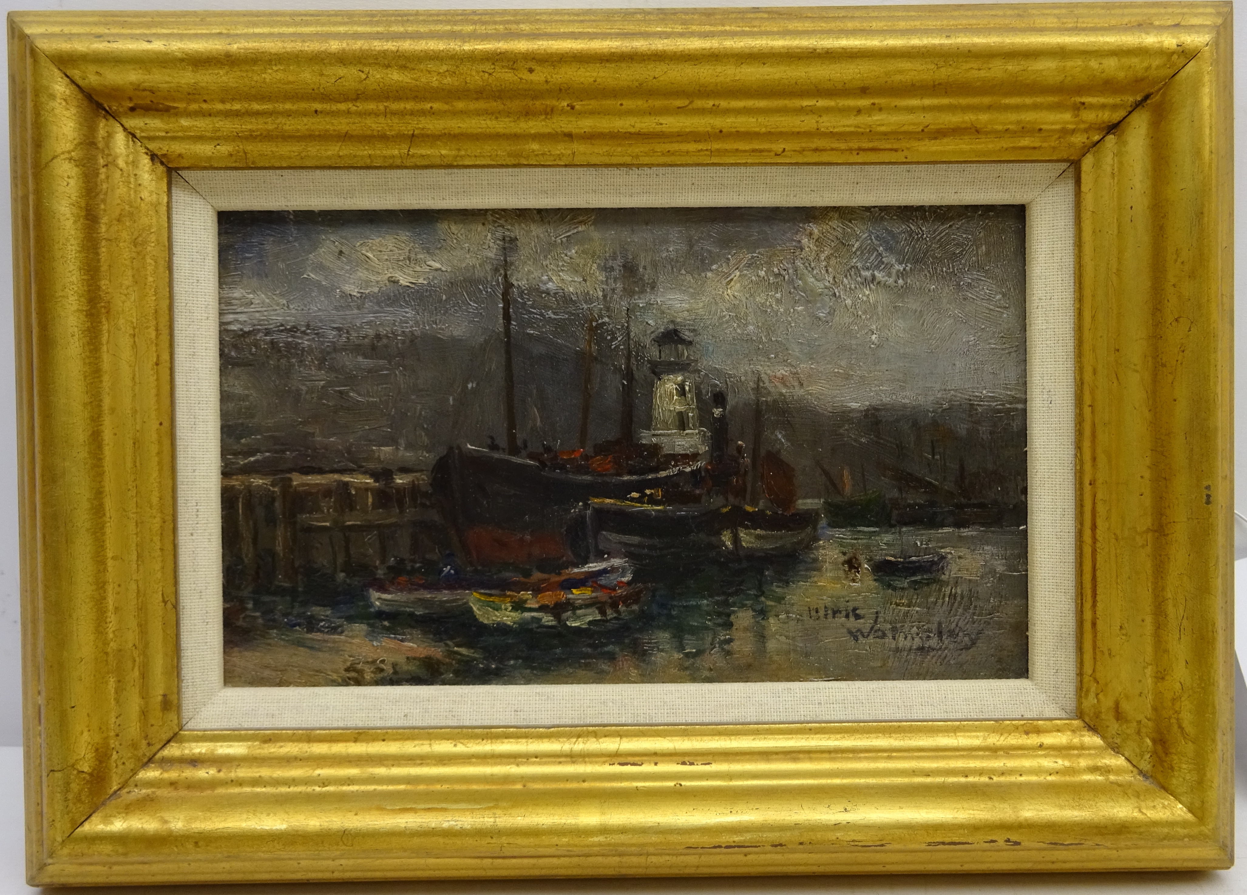 James Ulric Walmsley (British 1860-1954): Fishing Boats in Scarborough Harbour, - Image 2 of 2