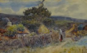 James Ulric Walmsley (British 1860-1954): Moorland Cottage, watercolour signed and dated 1909,