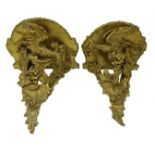 Pair early 19th century giltwood and gesso wall brackets,